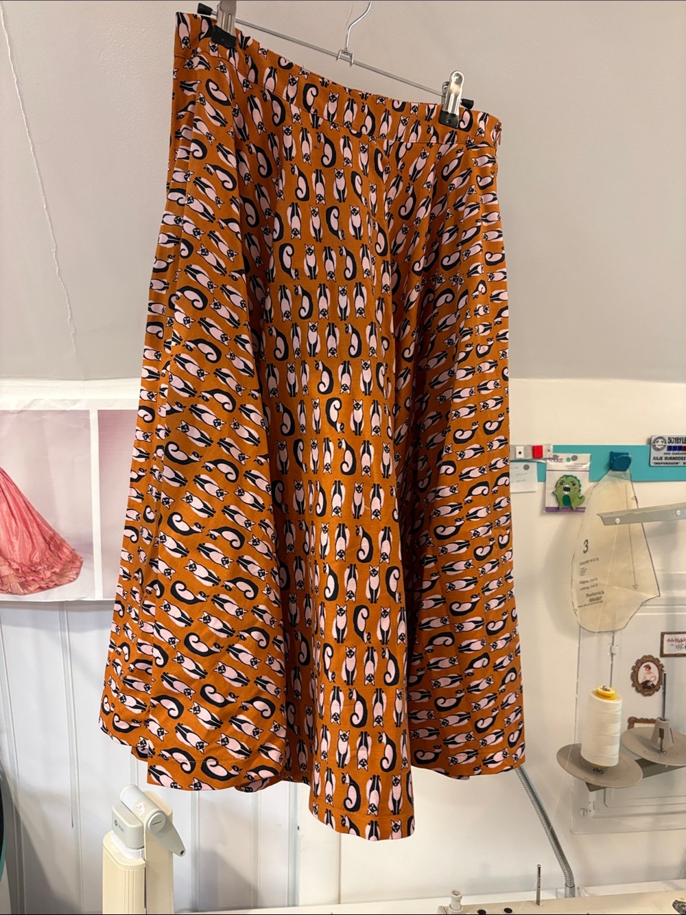 Lindy Bop Retro Siamese Cat Print Circle Skirt